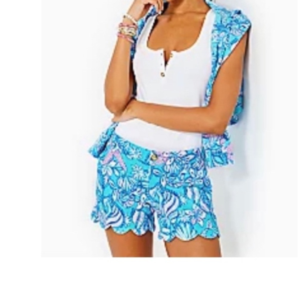 Lilley Pulitzer Butterknit shorts Amalfi Blue Sound The Sirens size 12